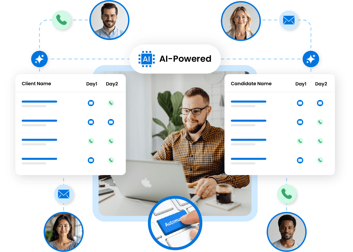 JOTIQ AI dashboard showing automated client outreach, lead generation, and performance analytics