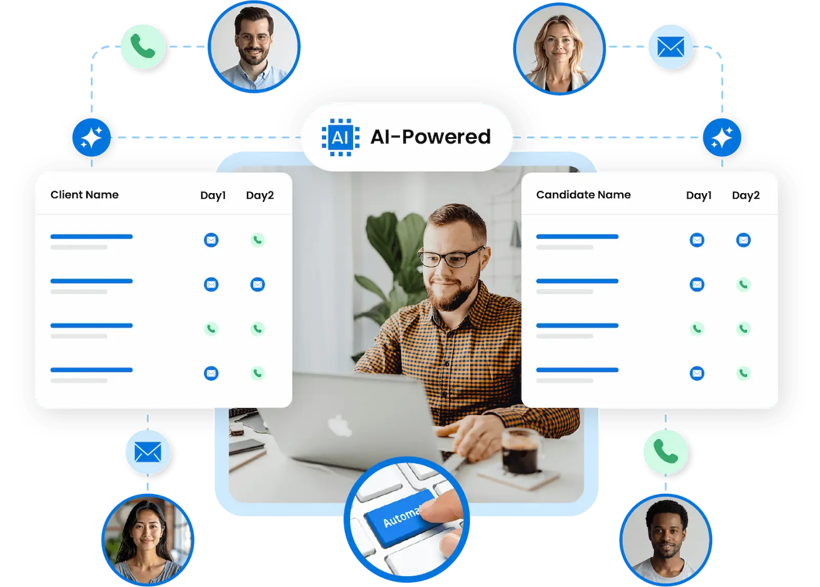 JOTIQ AI dashboard showing automated client outreach, lead generation, and performance analytics